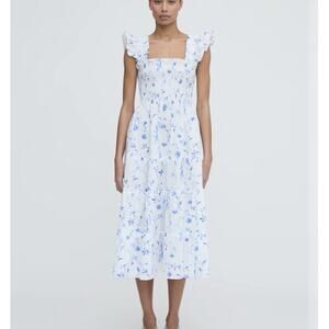 Hill House The Ellie Nap Dress in Blue Botanical Size XS